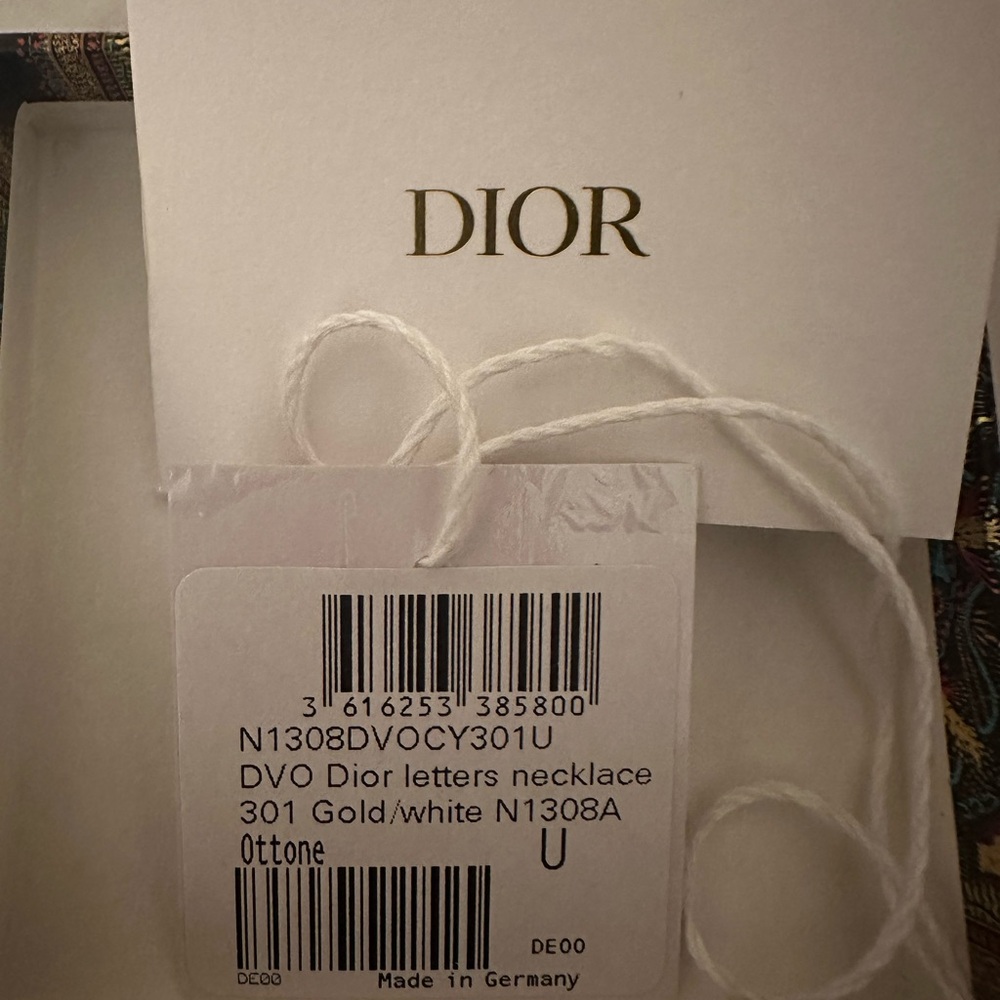 Dior Gold Letter Charm Necklace with Pavé O Accents - Picture 6 of 7